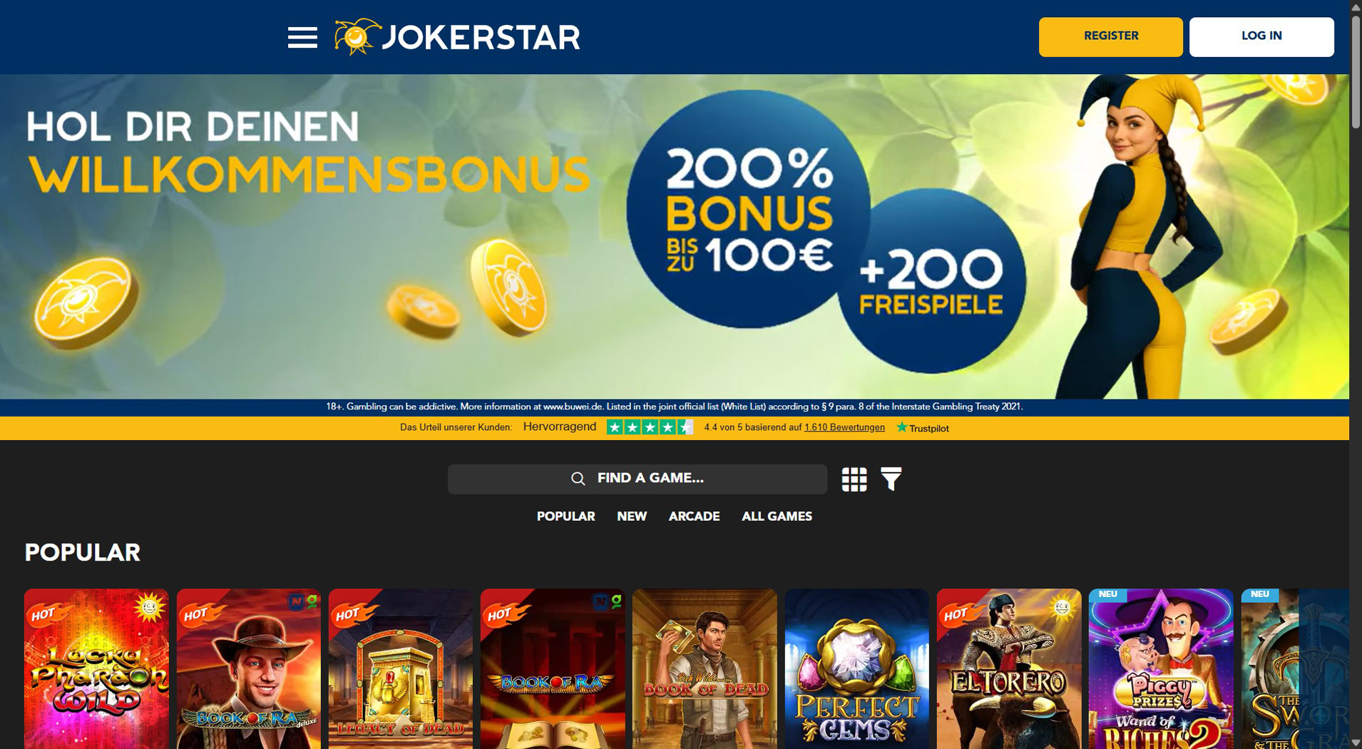 1. Jokerstar – Beste Giropay Casino-Auswahl