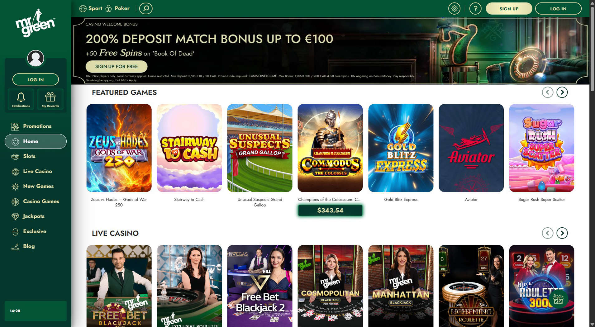 5. Mr Green- Mobile Giropay Casino Choice