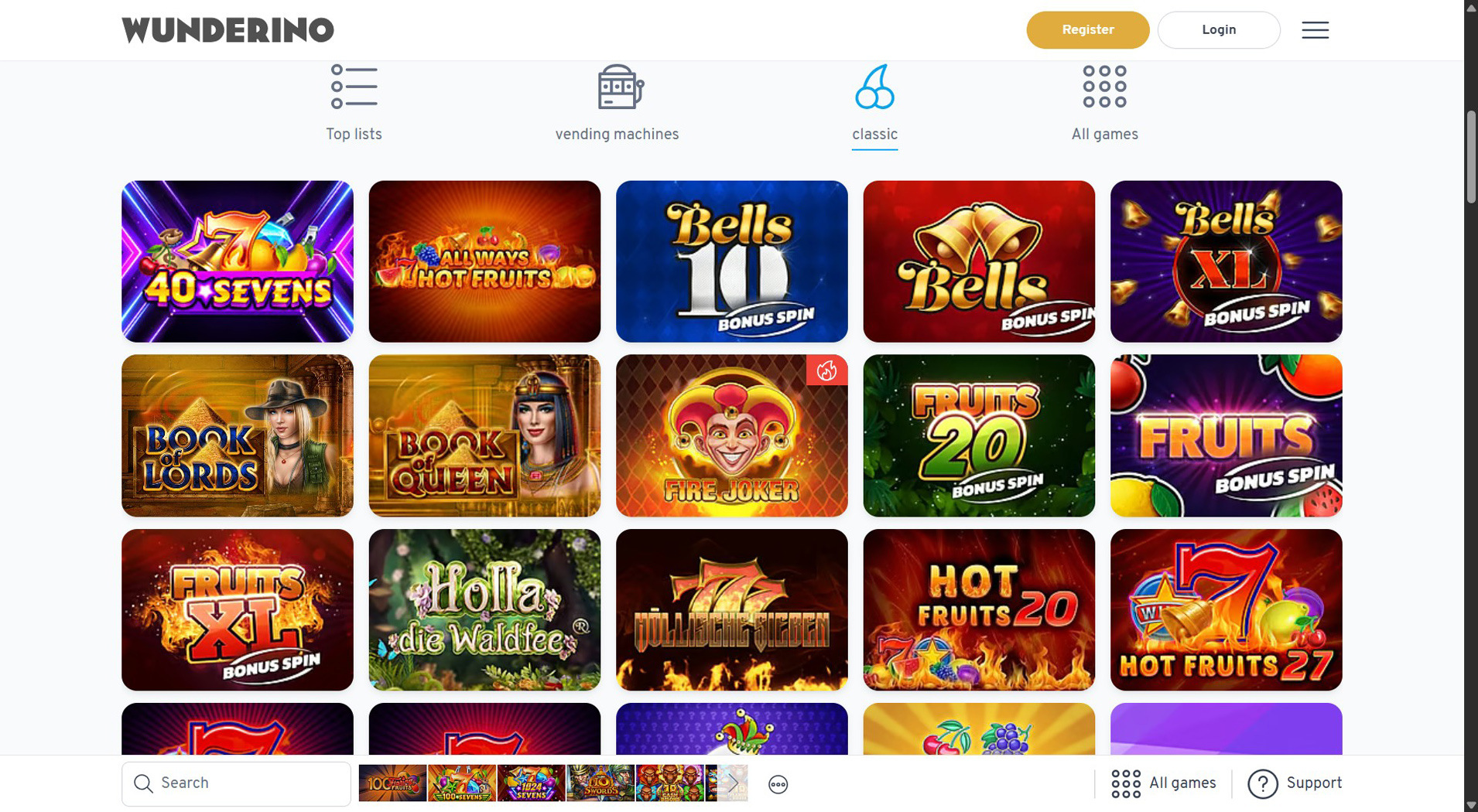 8. Wunderino- Beliebter Giropay Casino Bonus